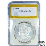 1886 Morgan Silver Dollar PGA MS63 PL
