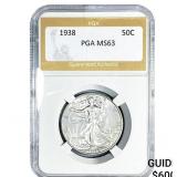 1938 Walking Liberty Half Dollar PGA MS63