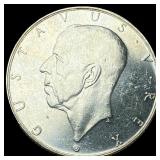1938 Sweden Silver 2 Kroner UNCIRCULATED