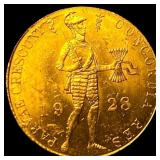 1928 Netherlands Gold 10 Gulden UNCIRCULATED