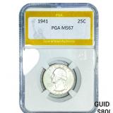 1941 Washington Silver Quarter PGA MS67