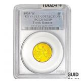 1995-W $5 .2419oz Gold U.S. Vault Col. Torch Runne
