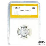 1918 Mercury Silver Dime PGA MS65+