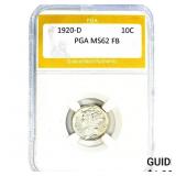 1920-D Mercury Silver Dime PGA MS62 FB