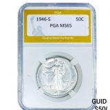 1946-S Walking Liberty Half Dollar PGA MS65
