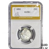 1892 Barber Quarter PGA AU58+