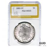 1882-CC Morgan Silver Dollar PGA MS65