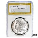 1898-S Morgan Silver Dollar PGA MS64