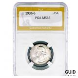 1936-S Washington Silver Quarter PGA MS66