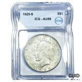 1925-S Silver Peace Dollar ICG AU58