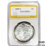 1888-S Morgan Silver Dollar PGA MS64+