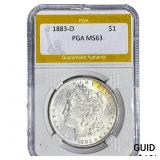 1883-O Morgan Silver Dollar PGA MS63