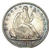 1871 Seated Liberty Half Dollar