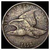 1858 Copper-Nickel Flying Eagle Cent NEARLY UNCIRC