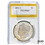 1891-S Morgan Silver Dollar PGA MS64