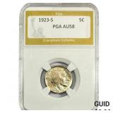 1923-S Buffalo Nickel PGA AU58