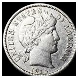 1914-D Silver Barber Dime NEARLY UNCIRCULATED