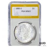 1885-S Morgan Silver Dollar PGA MS63