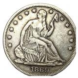 1869 Seated Liberty Half Dollar