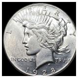 1928 Silver Peace Dollar CLOSELY UNCIRCULATED