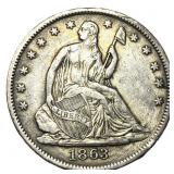 1863-S Seated Liberty Half Dollar