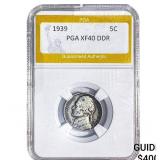 1939 Jefferson Nickel PGA XF40 DDR