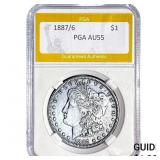 1887/6 Morgan Silver Dollar PGA AU55