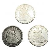 [2 Coins] 1871-1875 Seated Liberty Half Dollar