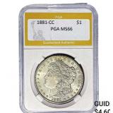 1881-CC Morgan Silver Dollar PGA MS66
