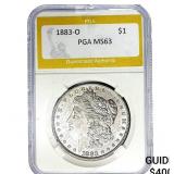 1883-O Morgan Silver Dollar PGA MS63
