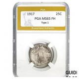 1917 Standing Liberty Quarter PGA MS65 TY 1 FH