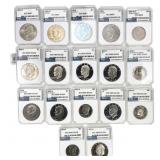 [17 Coins] 1971-1995 Silver/Proof U.S. Coins 50C-$