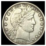 1906 Silver Barber Half Dollar NEARLY  UNCIRCULAT