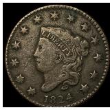 1824 Coronet Head Large Cent LIGHTLY CIRCULATED
