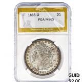 1883-O Morgan Silver Dollar PGA MS65