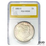 1882-S Morgan Silver Dollar PGA MS66