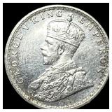 1933 British India George V Silver Half Rupee CLOS