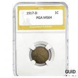 1917-D Wheat Cent PGA MS64