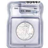1942 Walking Liberty Half Dollar ICG MS65