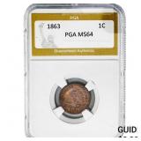1863 Wheat Cent PGA MS64