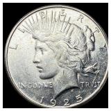 1925-S Silver Peace Dollar CLOSELY  UNCIRCULATED