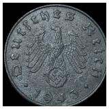 1943 Germany  Zinc 10 Reichspfennig  UNCIRCULATED