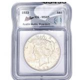 1922 Silver Peace Dollar PCGS MS65