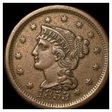 1853 Braided Hair Large Cent CLOSELY UNCIRCULATED