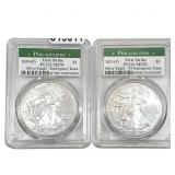 [2 Coins] 2020-2021 Silver Eagle PCGS MS70