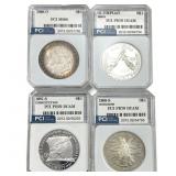 [4 Coins] 1898-1989 Various Silver U.S. Coins PCI