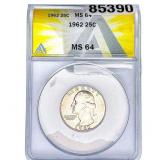 1962 Washington Silver Quarter ANACS MS64