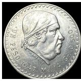 1947 Mexico Silver 1 Peso UNCIRCULATED