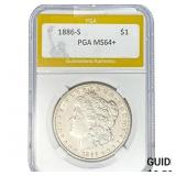 1886-S Morgan Silver Dollar PGA MS64+