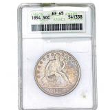 1854 Seated Liberty Half Dollar ANACS EF45